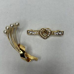 Napier Vintage Brooch Lot Of 2 Pins Unmarked Costume Jewelry